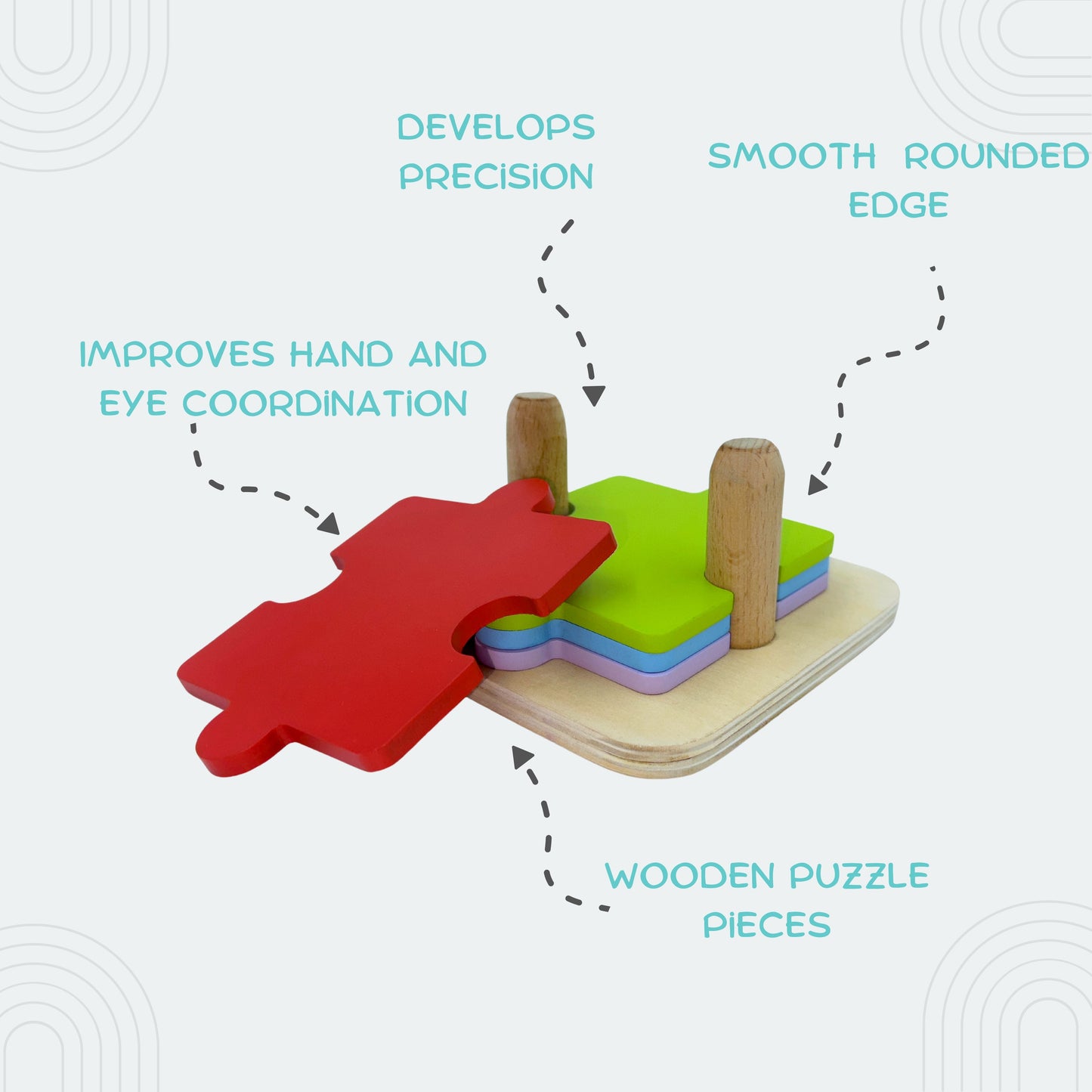 4 Pieces Puzzle with Staker