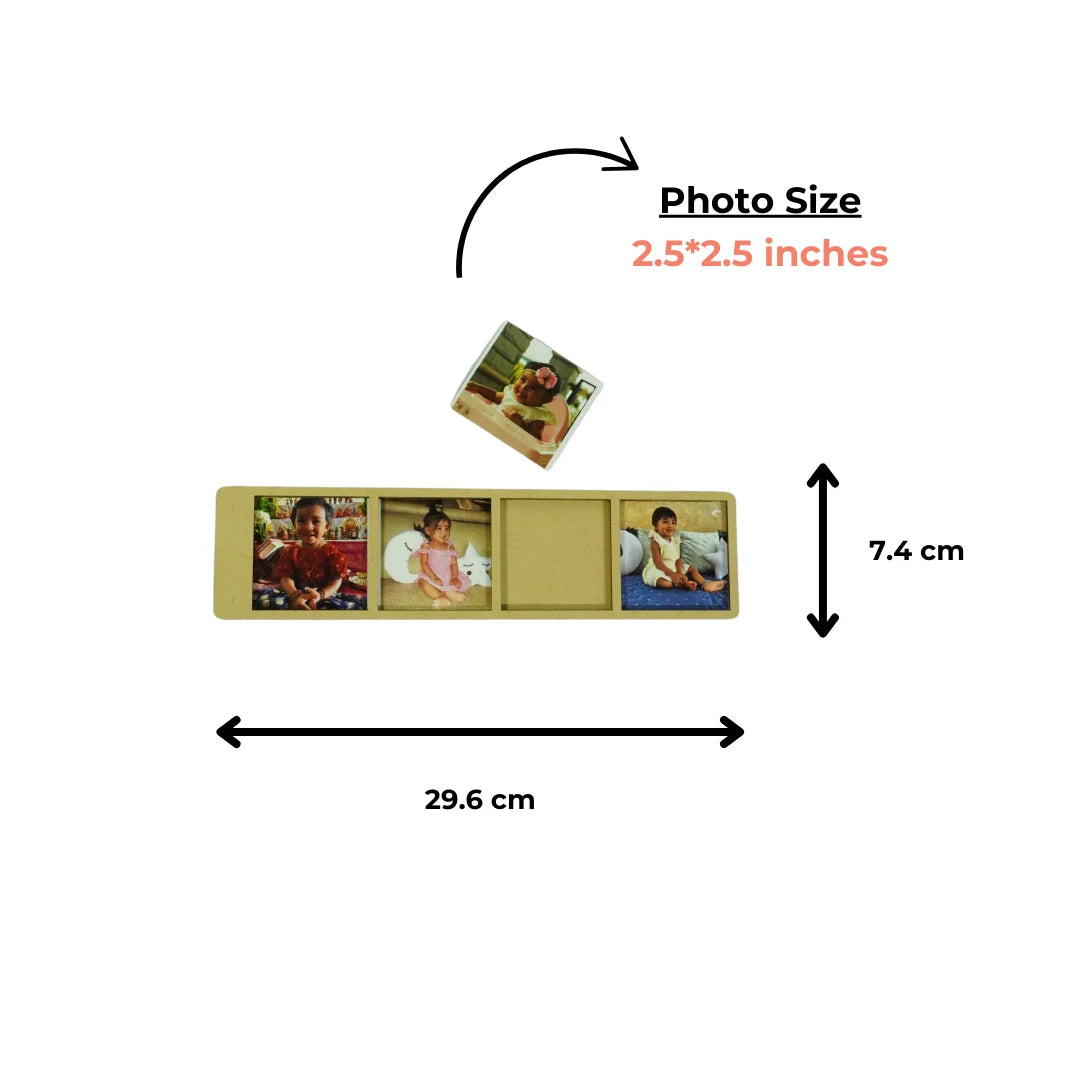 Fridge Magnet Collage Photo Frames with 4 Slots for Home Decor, Living room, Kitchen & Office Decoration|Return Gifts