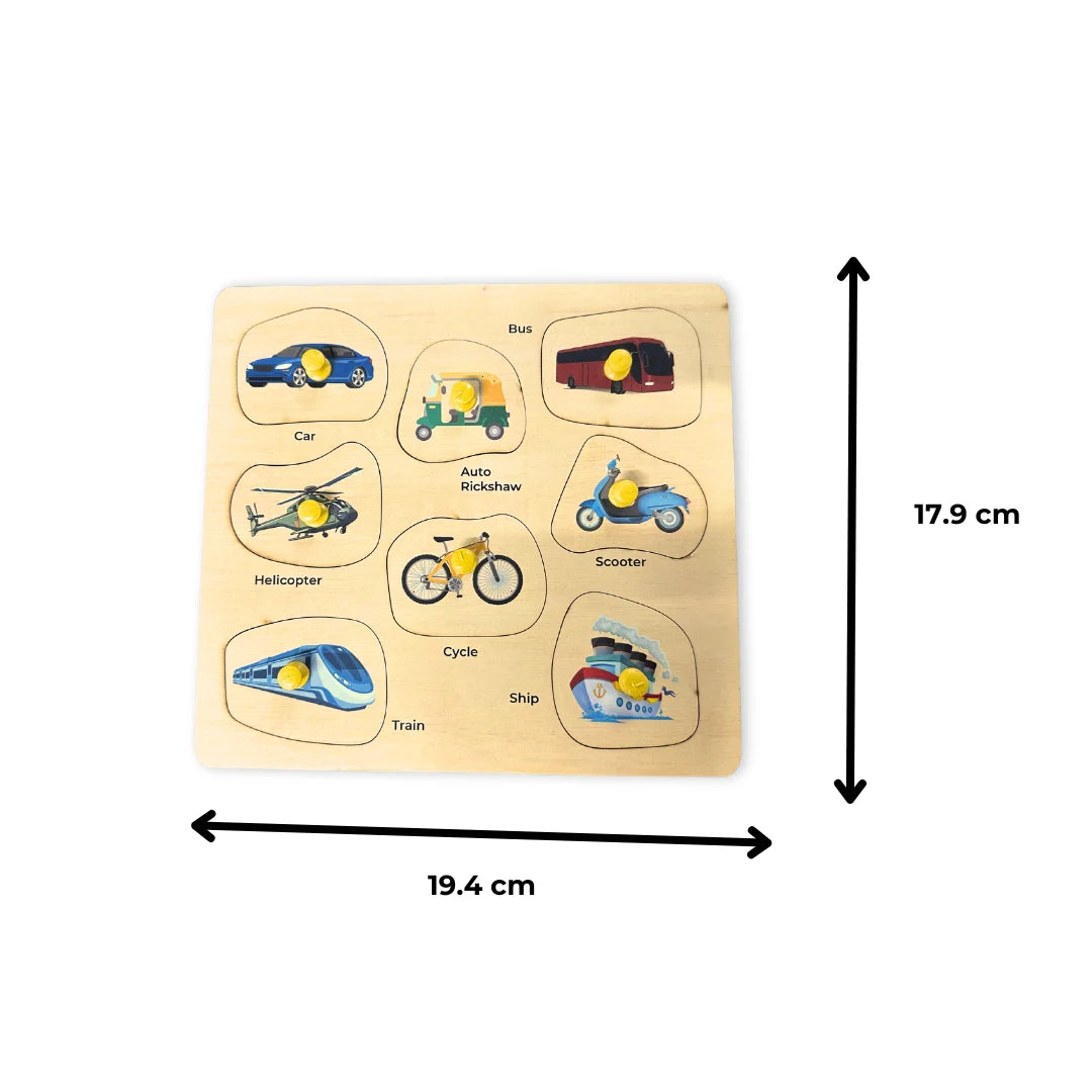 Wooden Vehicles Puzzle Learning Educational Board For Kids| Early Childhood Development & Brain Boosting Toys