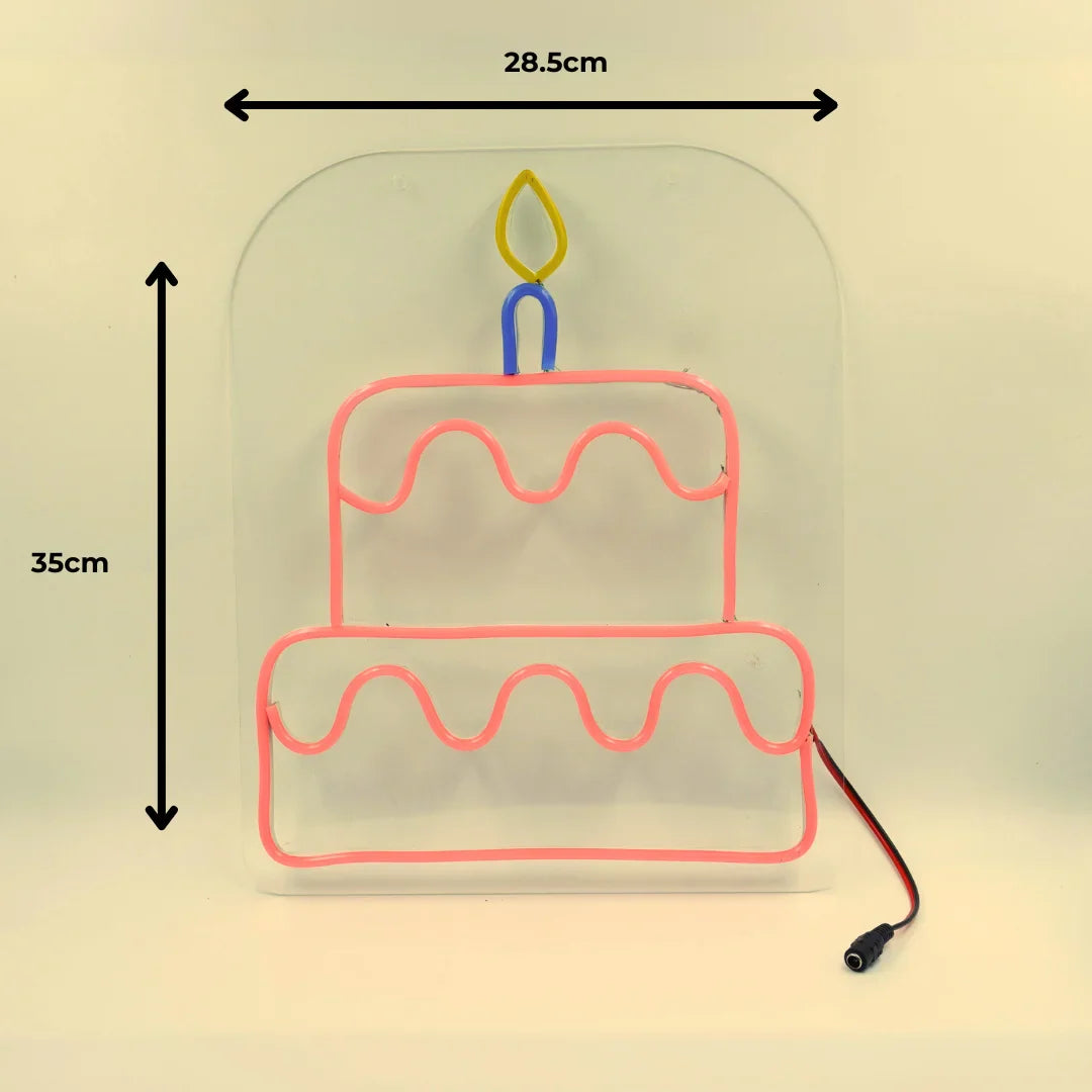 Happy Birthday Cake Neon Light