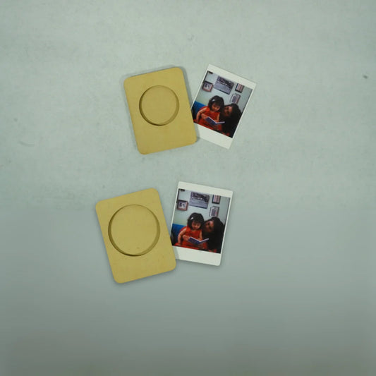 Fridge Magnet Photo Frames for Home Decor, Living room, Kitchen & Office Decoration|Circles (Set of 2)