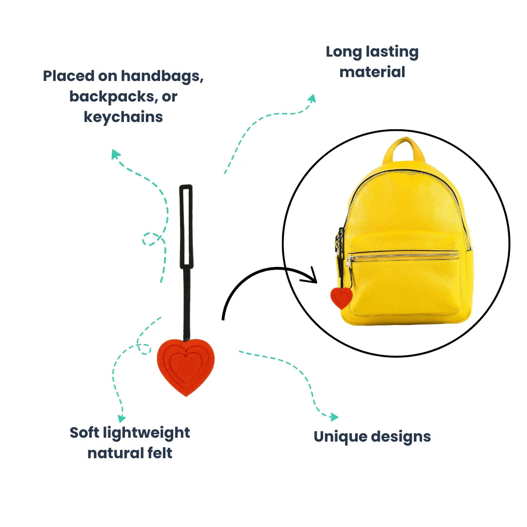 Adorable Fire, Heart, Star Bag Charm Keychain Cute & Durable Charm for Bags, Keys, and Gifts