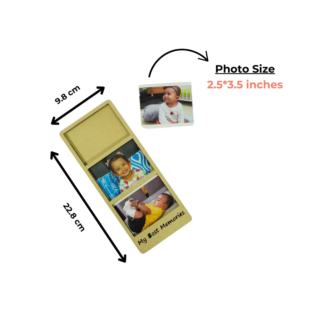 Wooden Photo Frame Fridge Magnet for Home Decor, Living room, Kitchen & Office Decoration|My Best Memories