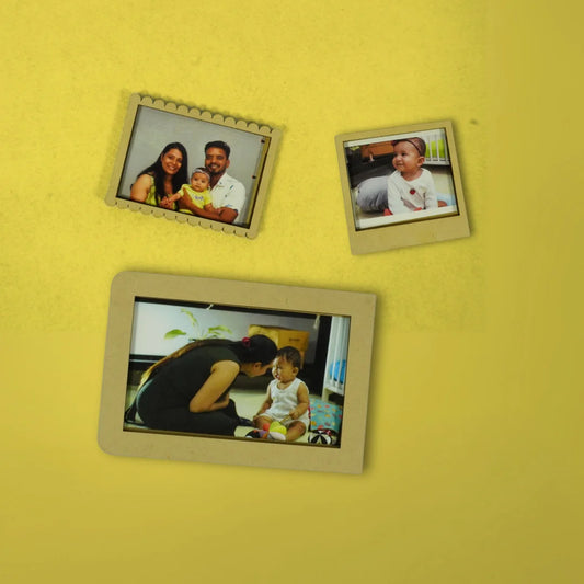 Fridge Magnet Photo Frames for Home Decor, Living room, Kitchen & Office Decoration Set of 3| Gift For Family, Friend