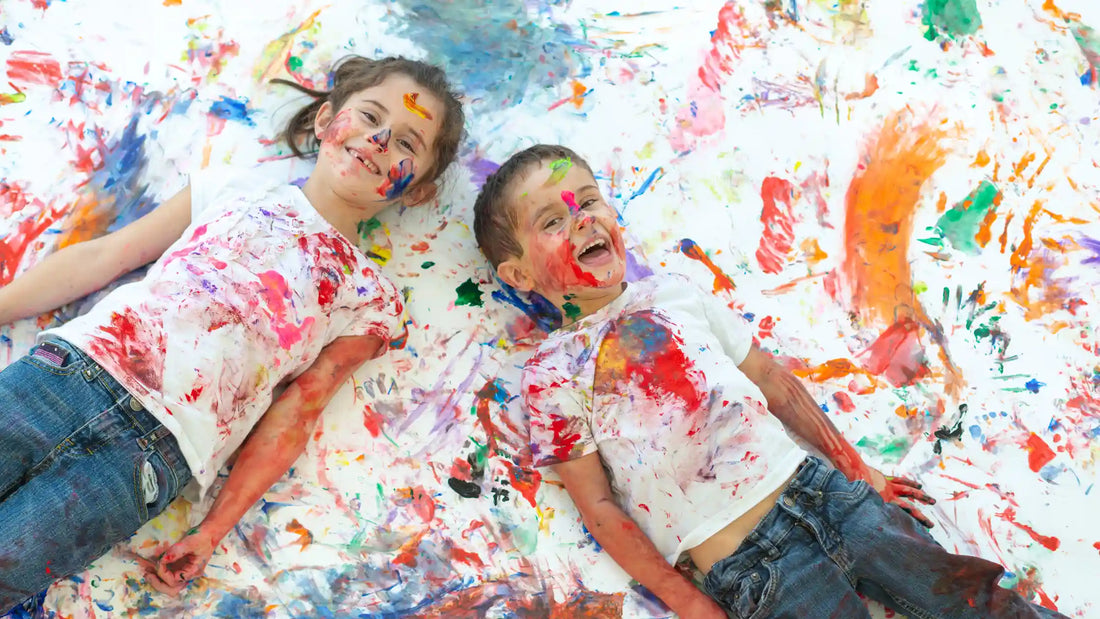 Children having messy playtime