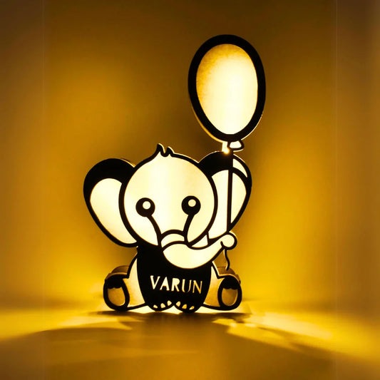 Cute Personalised Elephant Night Lamp | Perfect for Birthday Gifts, Room Decor, Return Gifts