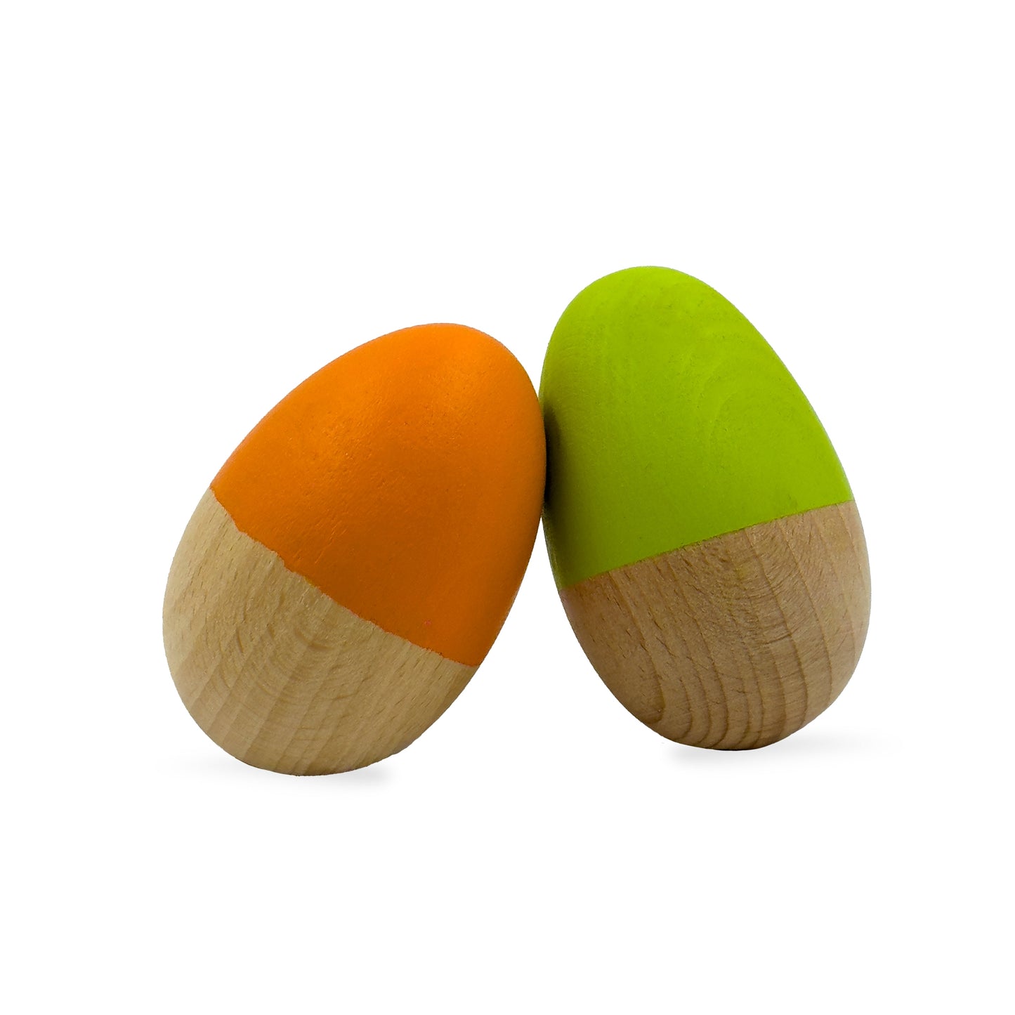 Orange & Green Wooden Egg Shakers