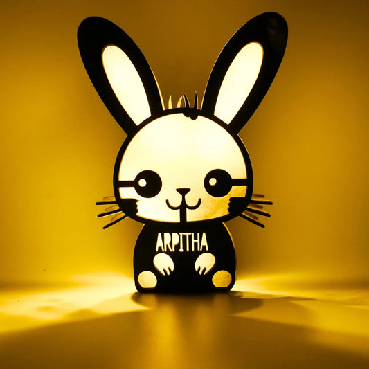 Cute Personalised Bunny Night Lamp | Perfect for Birthday Gifts, Room Decor, Return Gifts