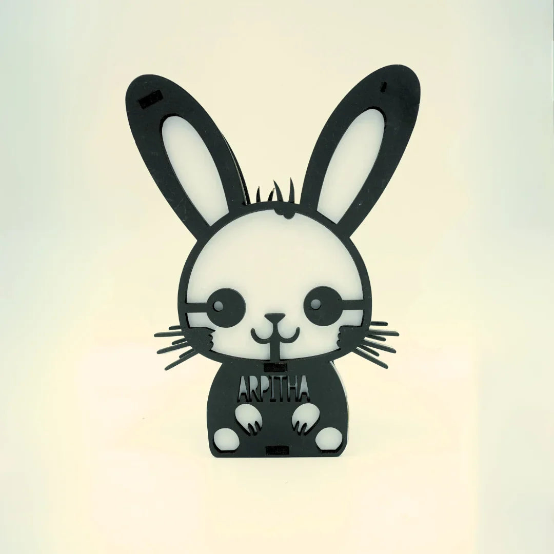 Cute Personalised Bunny Night Lamp | Perfect for Birthday Gifts, Room Decor, Return Gifts