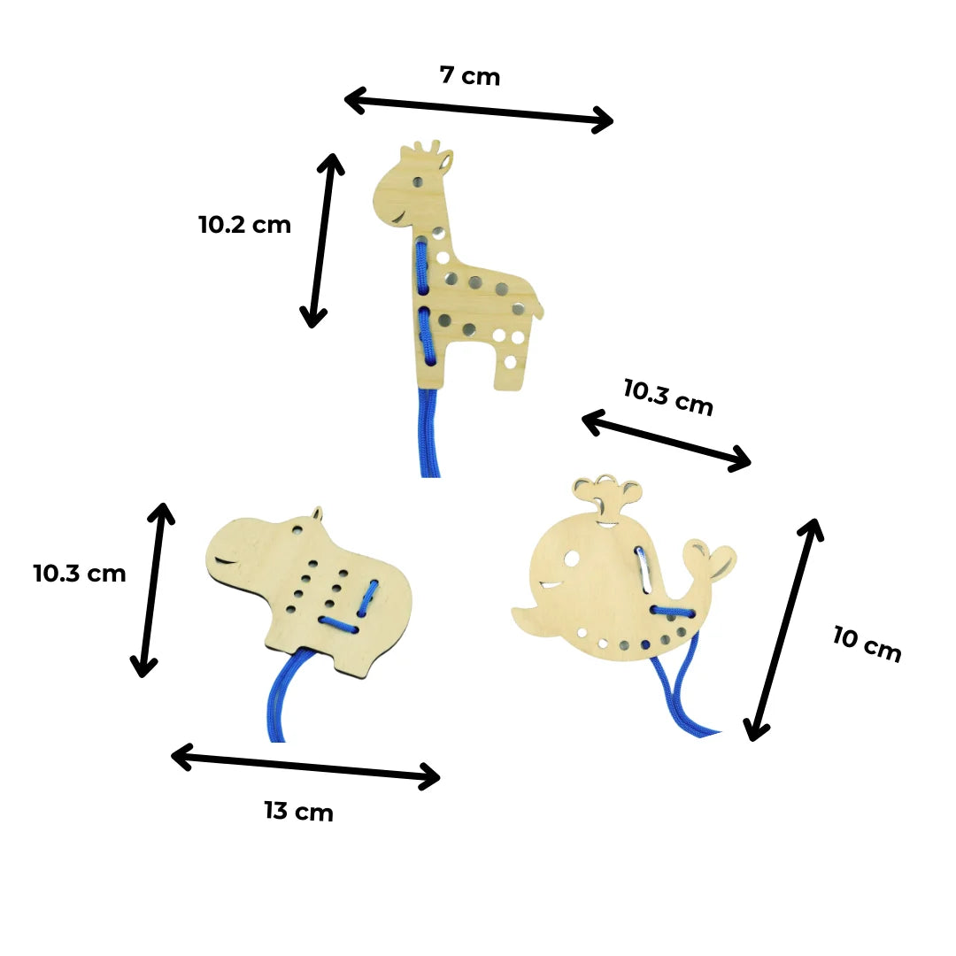 Wooden Wild animal Lacing Toy for 2 Years Toddler Skills Development Toy for Toddlers Montessori Materials for Kids Montessori Toys