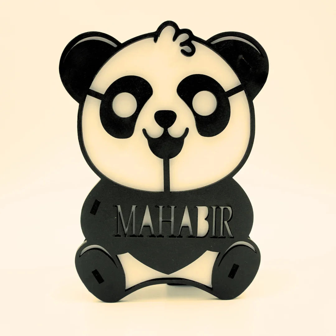 Cute Personalised Panda Night Lamp | Perfect for Birthday Gifts, Room Decor, Return Gifts