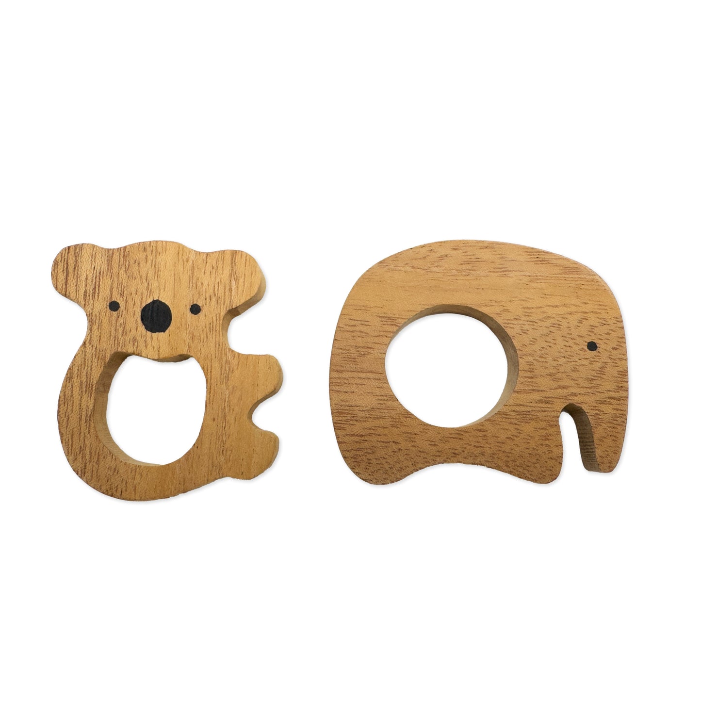 Koala bear & Elephant Shaped Wooden Teethers