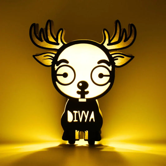 Cute Personalised Deer Night Lamp | Perfect for Birthday Gifts, Room Decor, Return Gifts