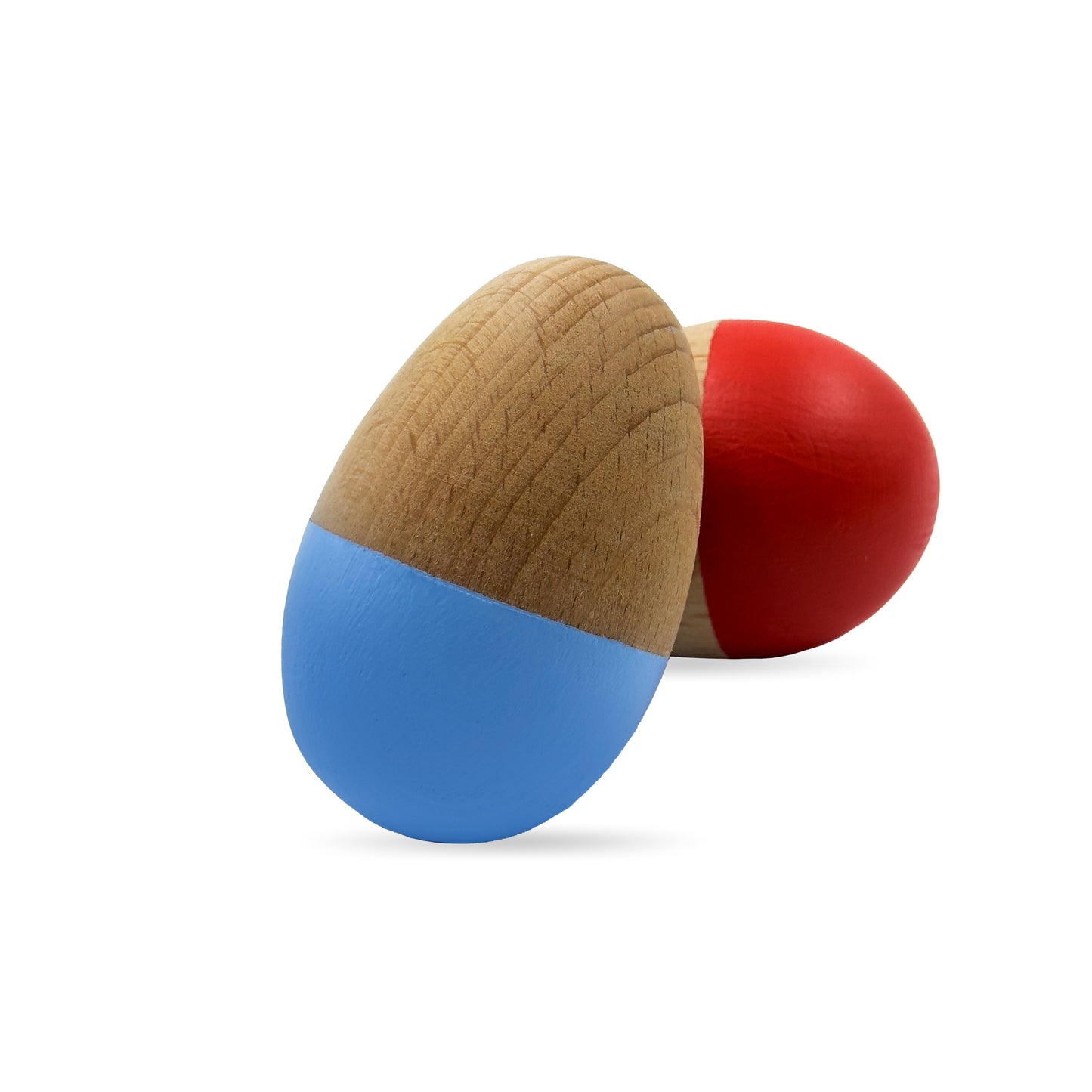 Red & Blue Wooden Egg Shakers