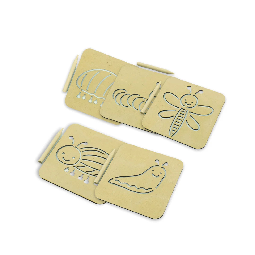 Montessori Insect Tracing Board Learning Toy Set 3| Motor Skill Develo ...