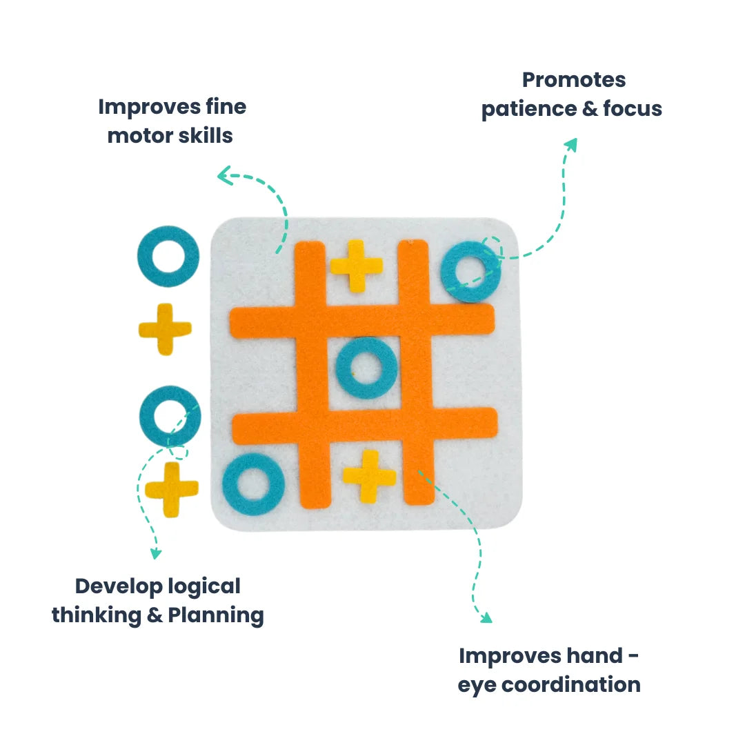 Felt Tic Tac Toe Game, Zero and Cross Game |Board Games for Adults and Kids| XOXO Toys| Brain Games Toys for Kids 5+ Years