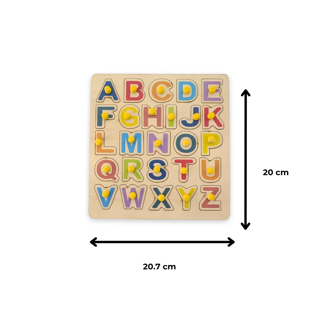 Wooden Alphabets learning Educational Puzzle board Activity Toy|Matching & Sorting Board Puzzle for Pre-School Toddler Baby|Birthday Gift for 3+