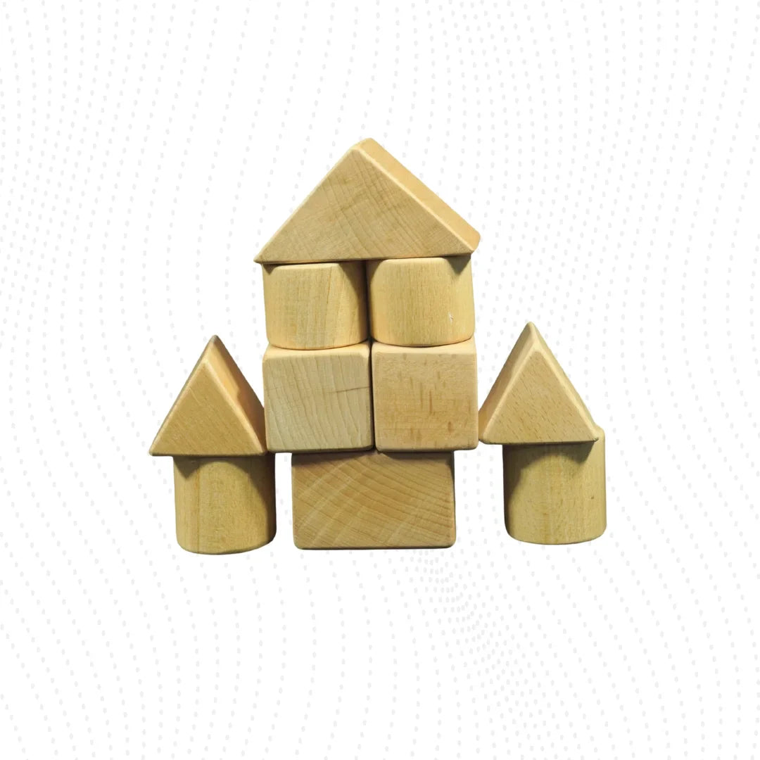 Wooden Building Blocks for Toddlers-Set of 10 Blocks