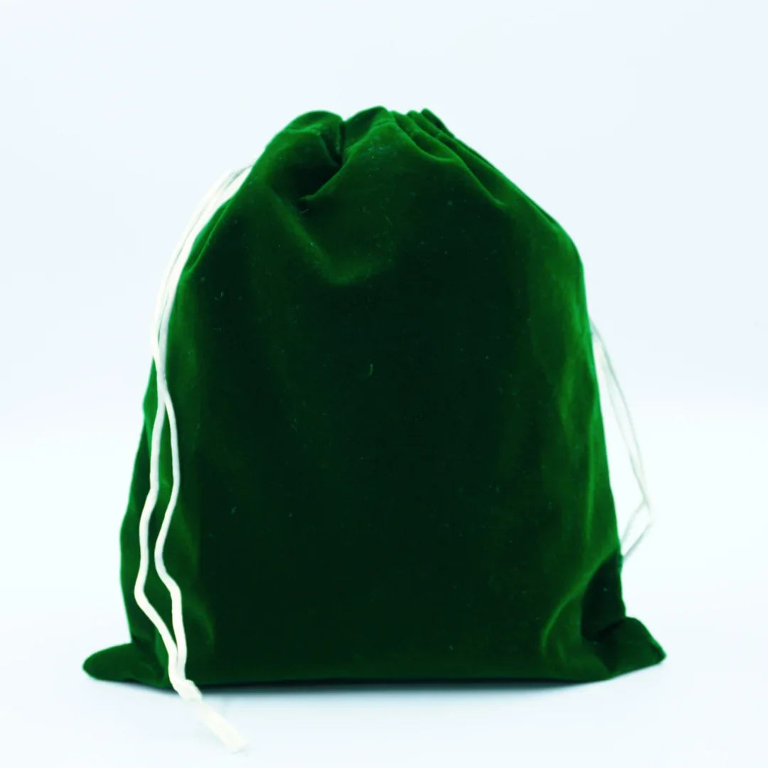 Cotton Drawstring bag Dark Green Velvet