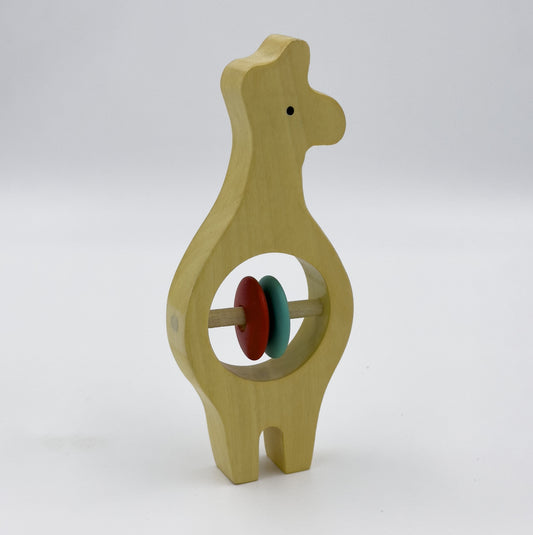 Pereyan Wooden Giraffe Shaped Baby Rattle Toy