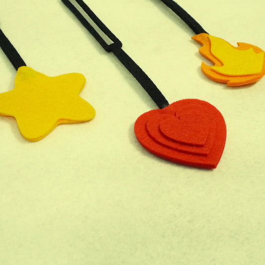 Adorable Fire, Heart, Star Bag Charm Keychain Cute & Durable Charm for Bags, Keys, and Gifts