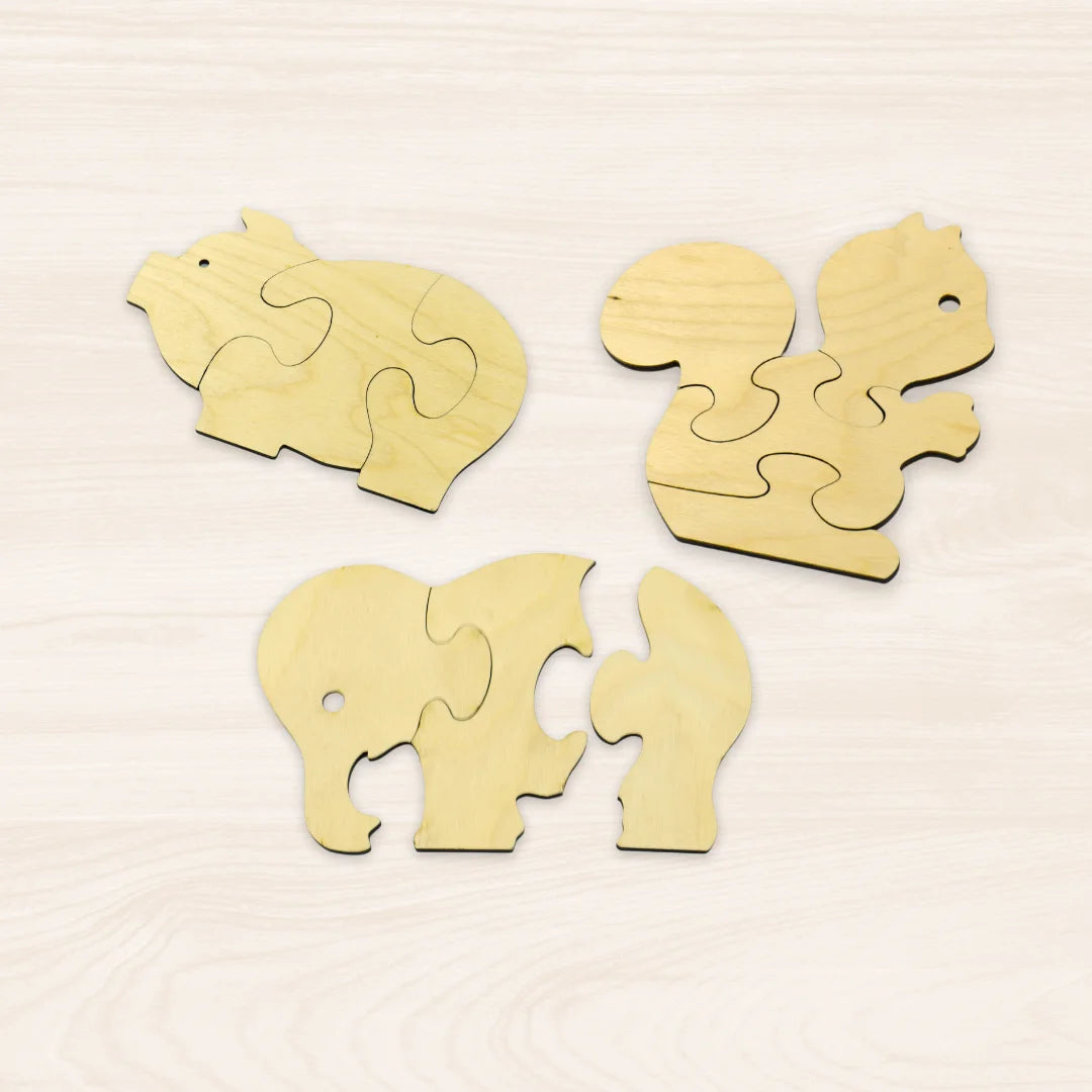 Jigsaw Animals Puzzle Learning For Toddlers(Pig, Elephant, Squirrel)| Educational Toy For Pre-School And Montessori Kids