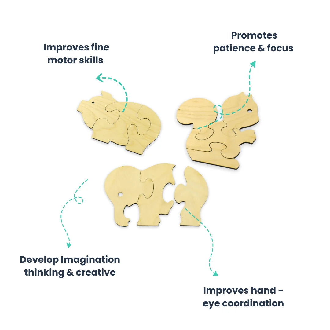 Jigsaw Animals Puzzle Learning For Toddlers(Pig, Elephant, Squirrel)| Educational Toy For Pre-School And Montessori Kids