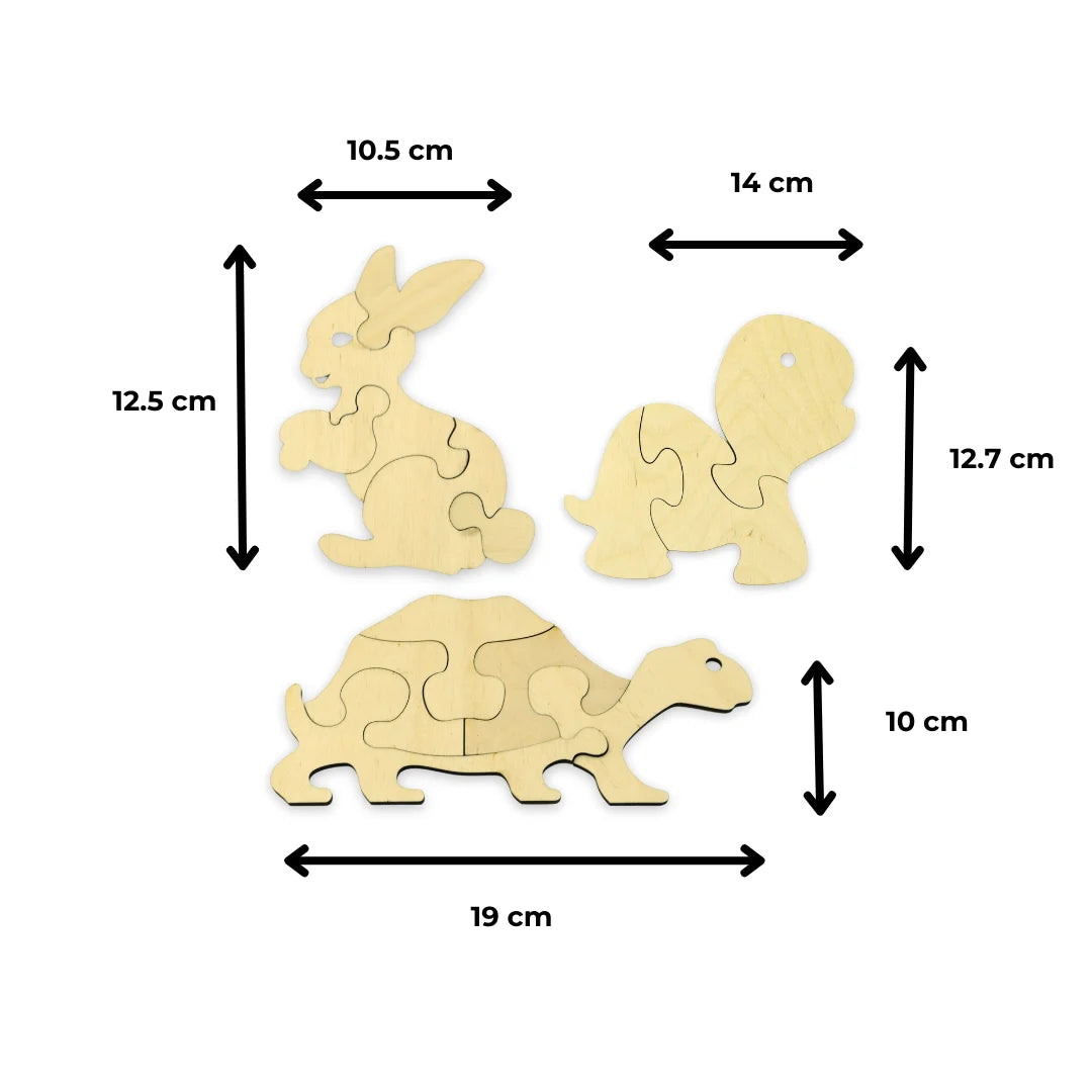 Jigsaw Animals Puzzle Learning For Toddlers(Turtle, Tortoise, Rabbit)| Educational Toy For Pre-School And Montessori Kids