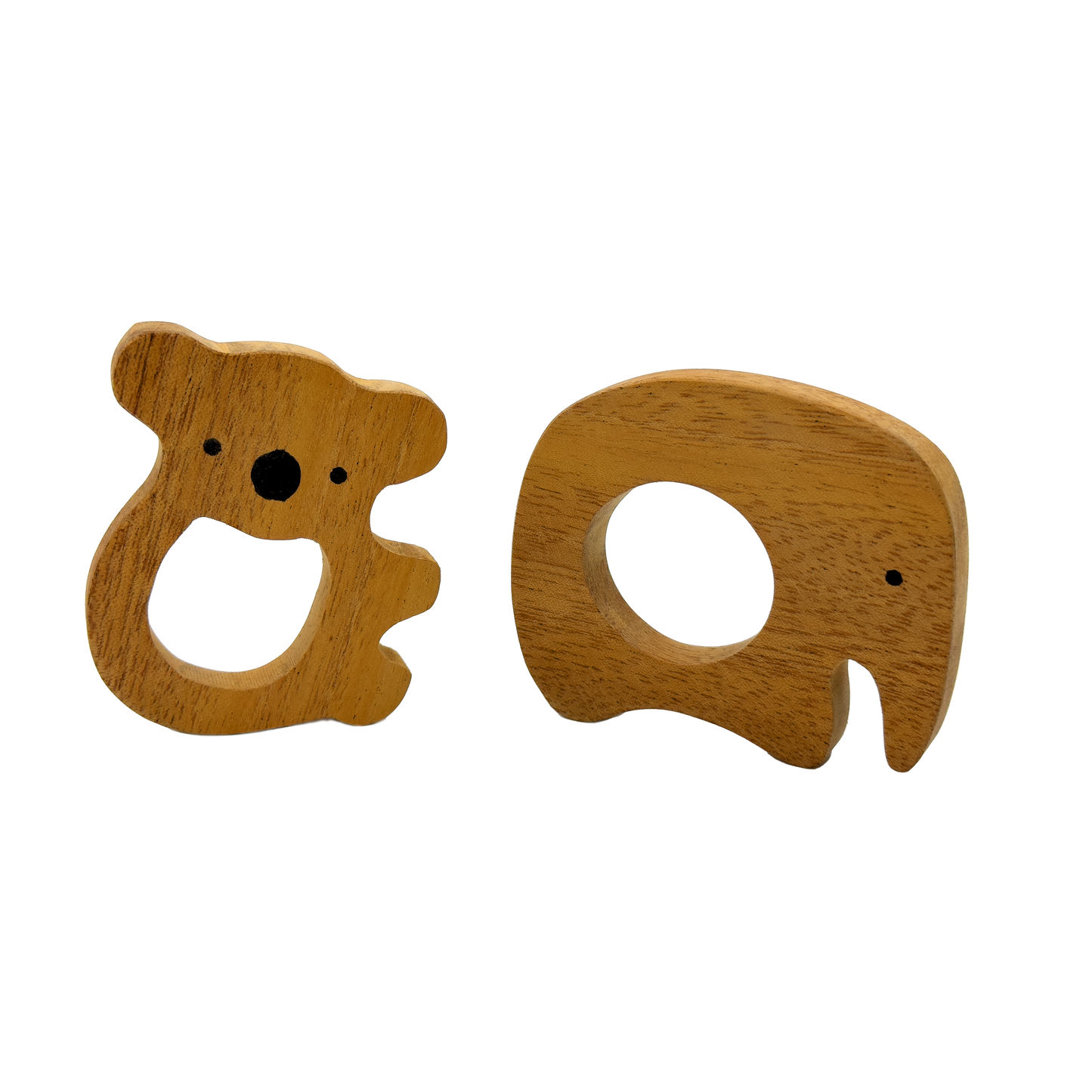 Wooden Koala bear & Elephant teethers for babies